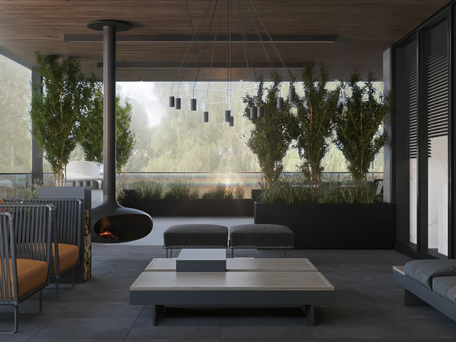 Covered terrace and outdoor living design by InsideOut