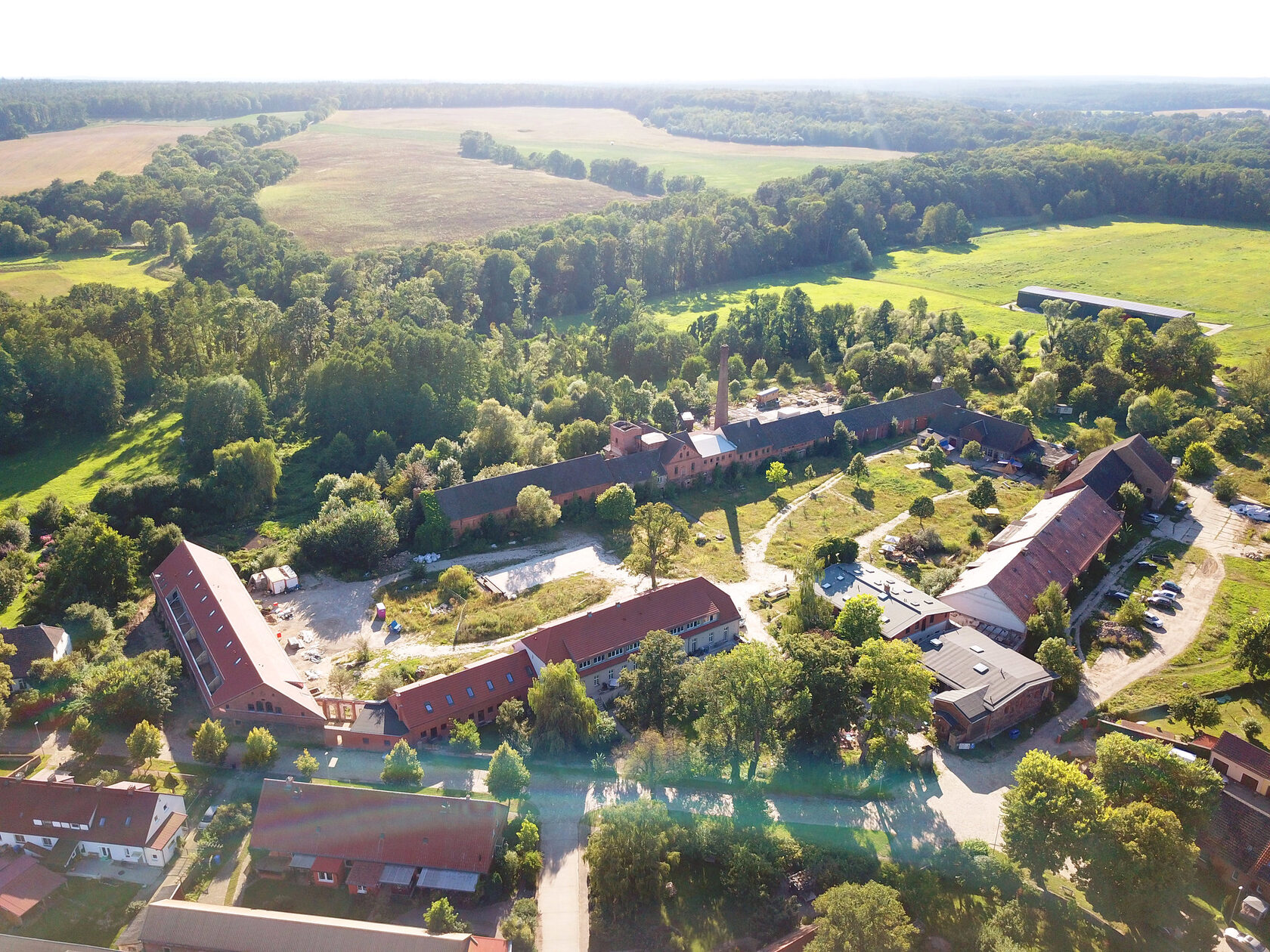 Hof Prädikow – aerial view of the farmstead in Brandenburg