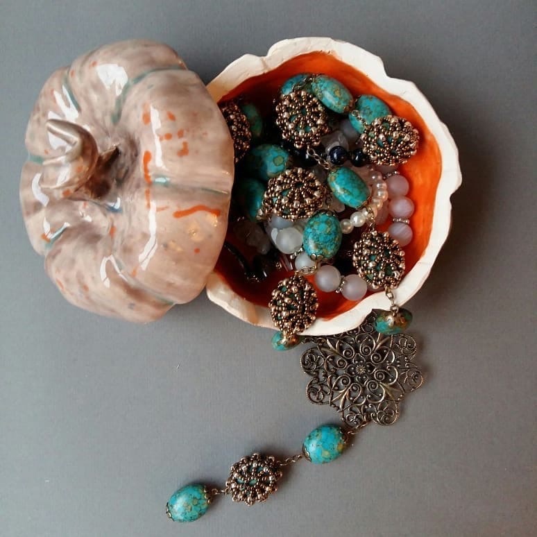 Handmade ceramic piece created in one pottery class