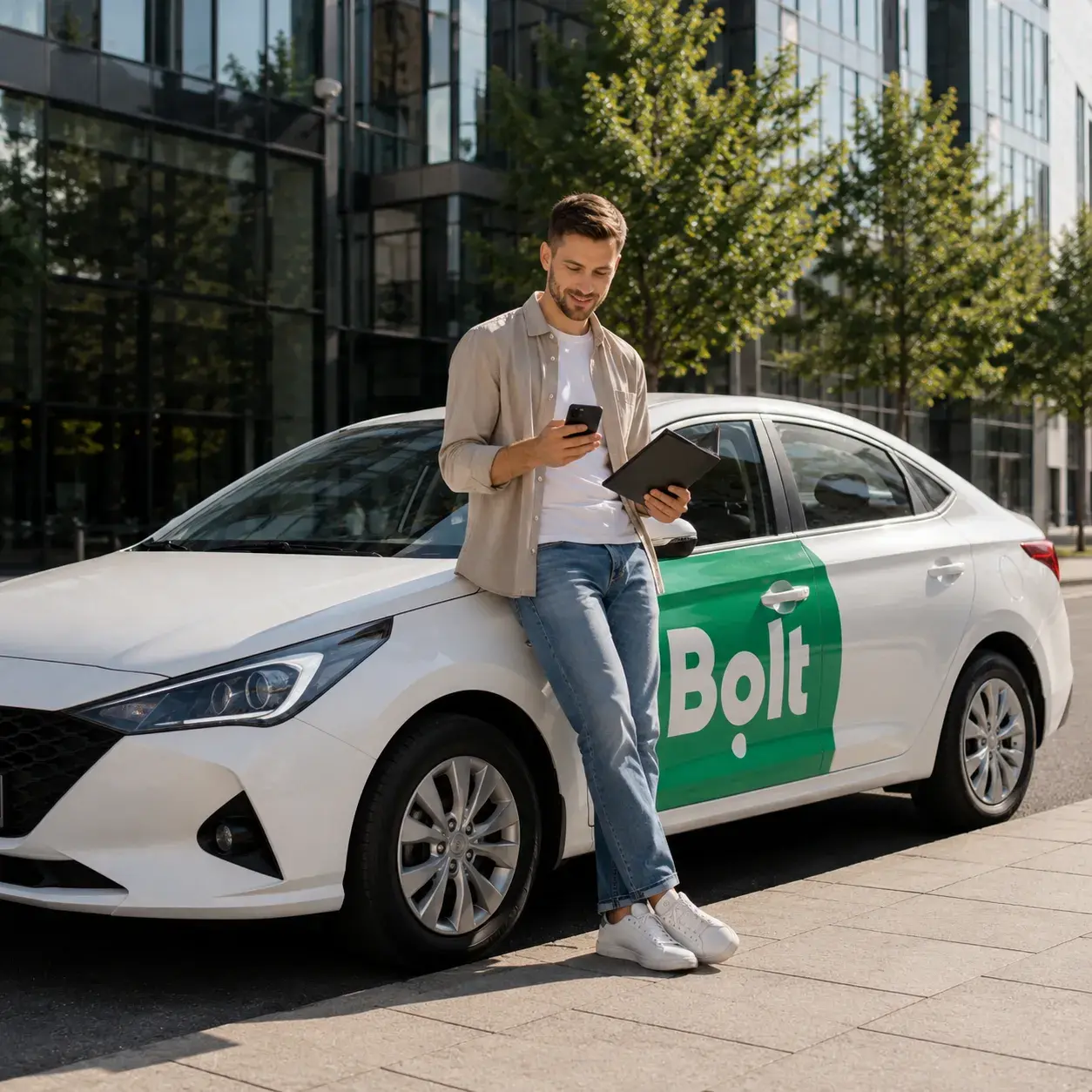 Водій біля авто G CAR у Тернополі