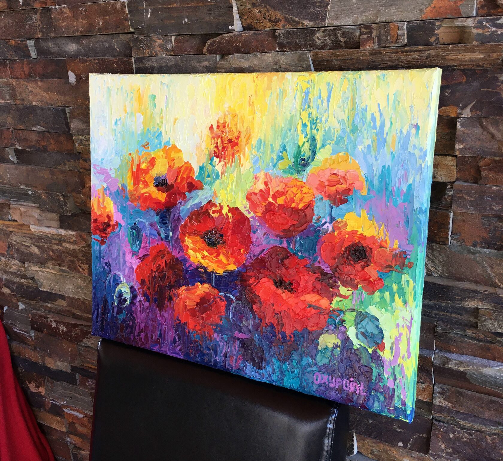 Poppies oil painting, poppy art, Oxypoint artist Oxana Kravtsova