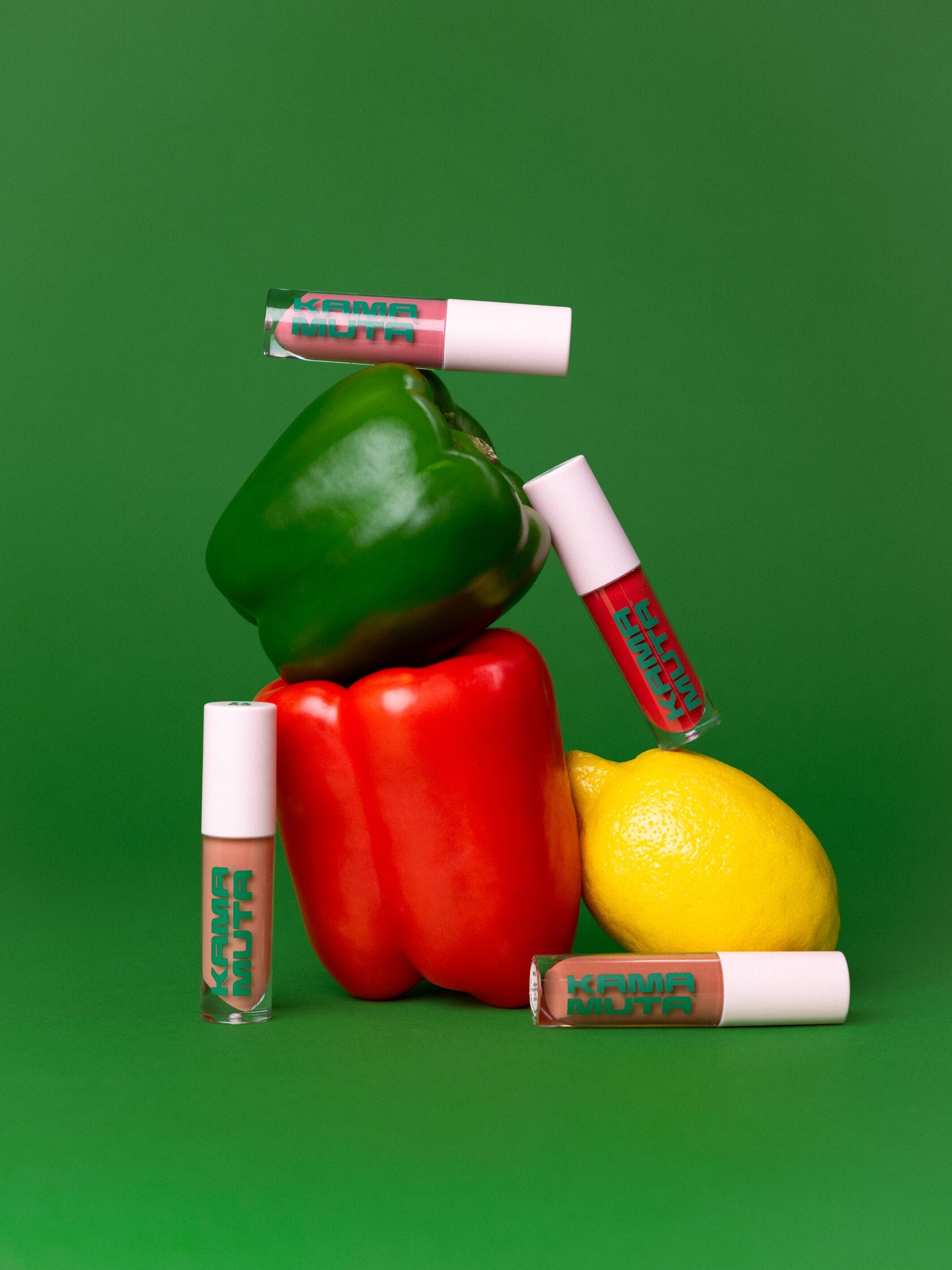 Kama Muta lip gloss still life with peppers and lemon