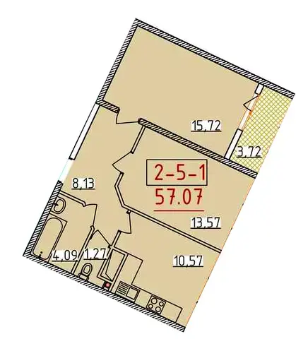 2-комнатная квартира в ЖК 34-я Жемчужина — фото 1