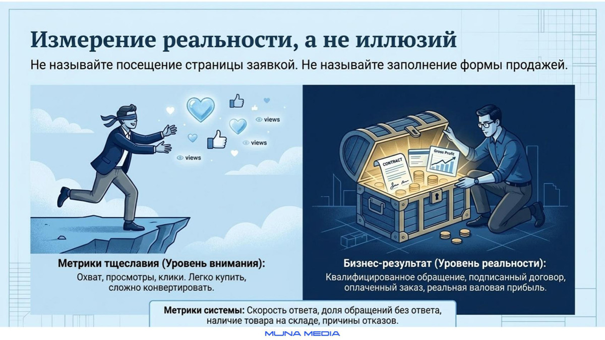 Воронка измерения запуска от охвата до квалифицированных обращений, продаж и удержания