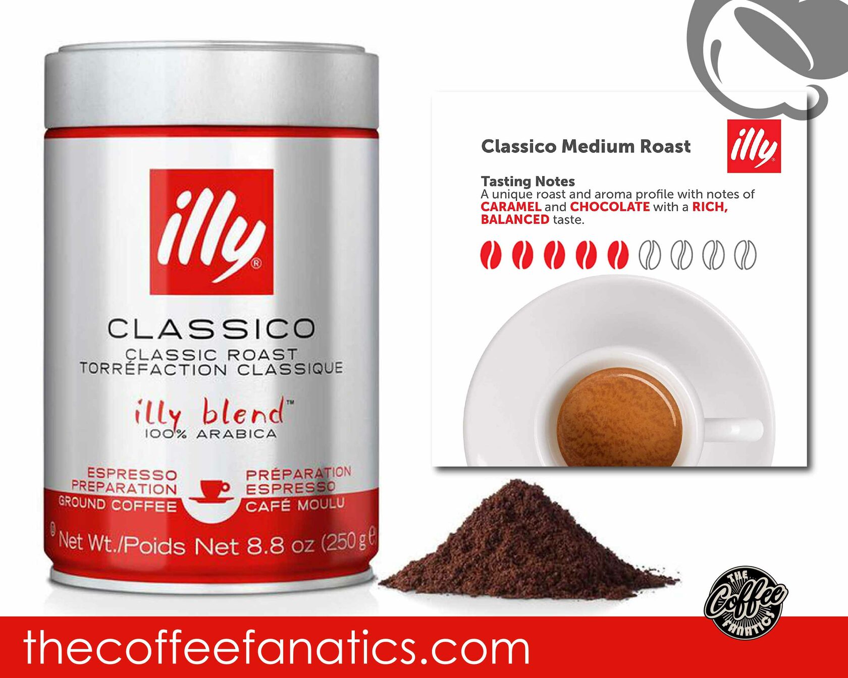 Ground Coffee Illy Espresso Moka Pot Illy Classico Moka Mediam