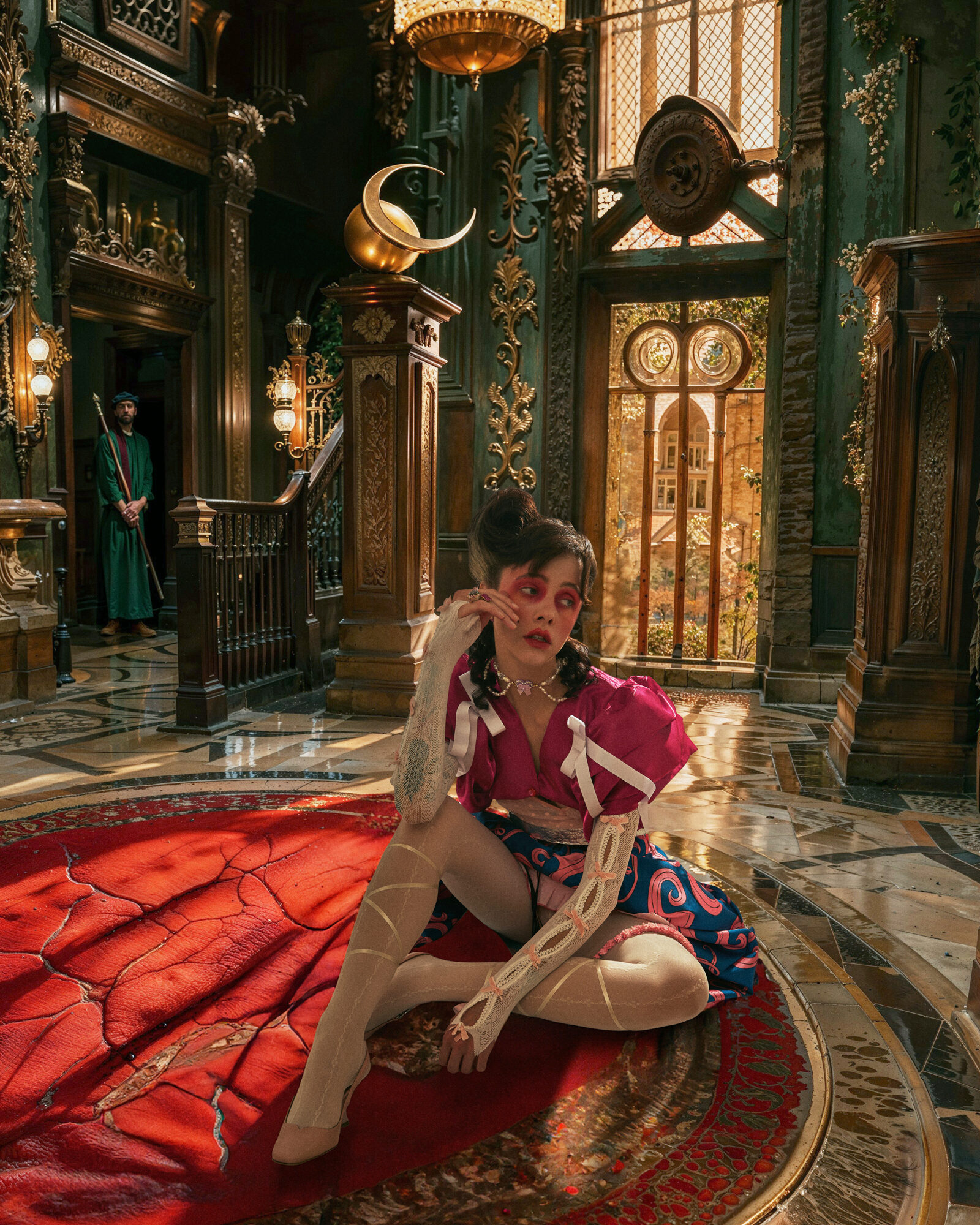 Surreal palace fashion scene
