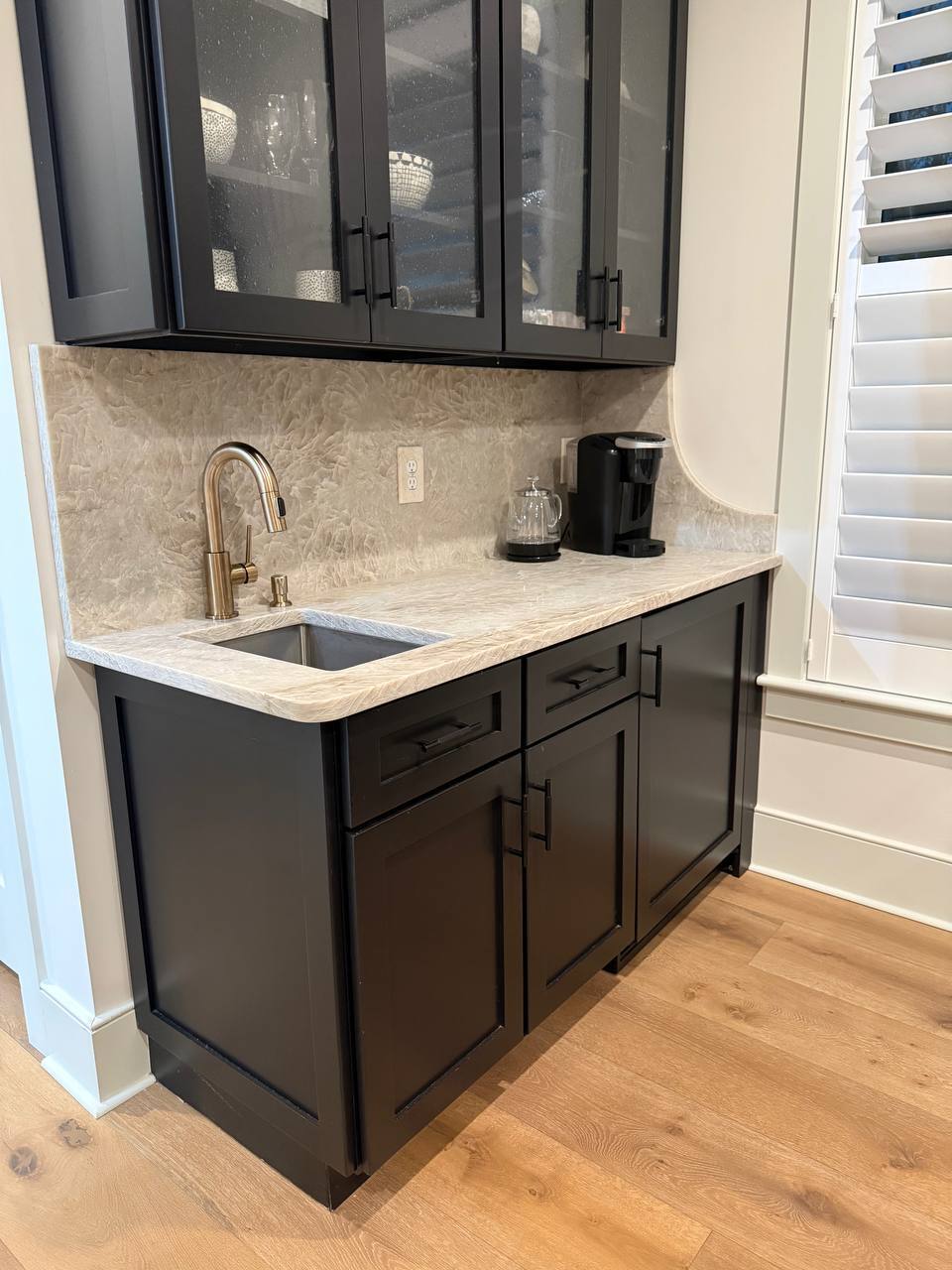 Fabrication and Installation of Stone Countertop and Backsplash for Kitchenette Area