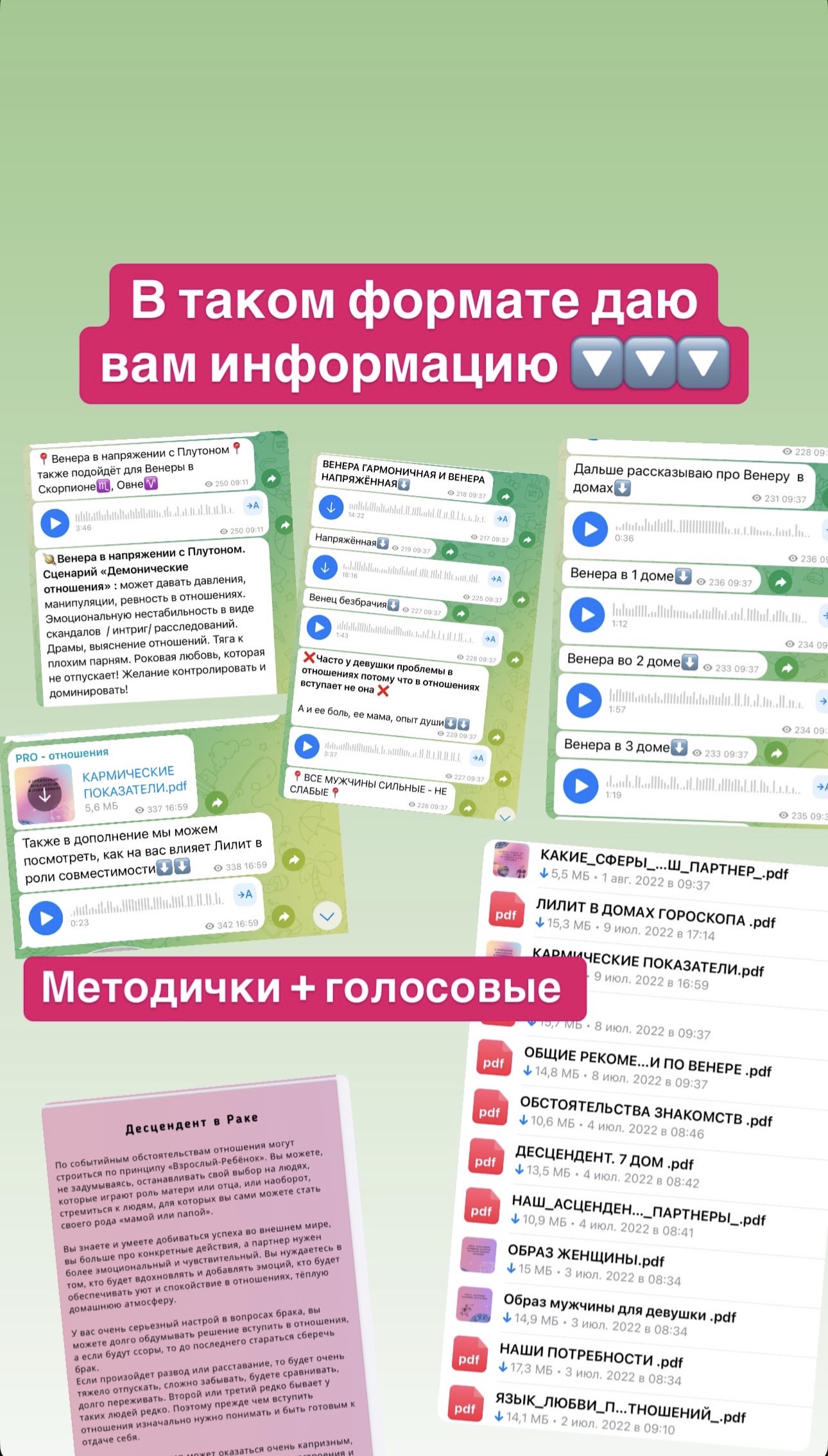 Формат: методички, голосовые и разборы в Telegram