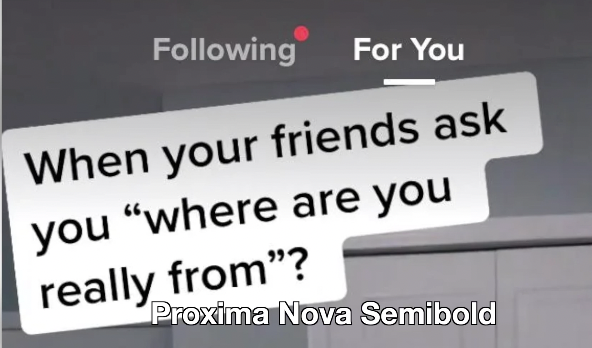 Proxima Nova Semibold font example on TikTok