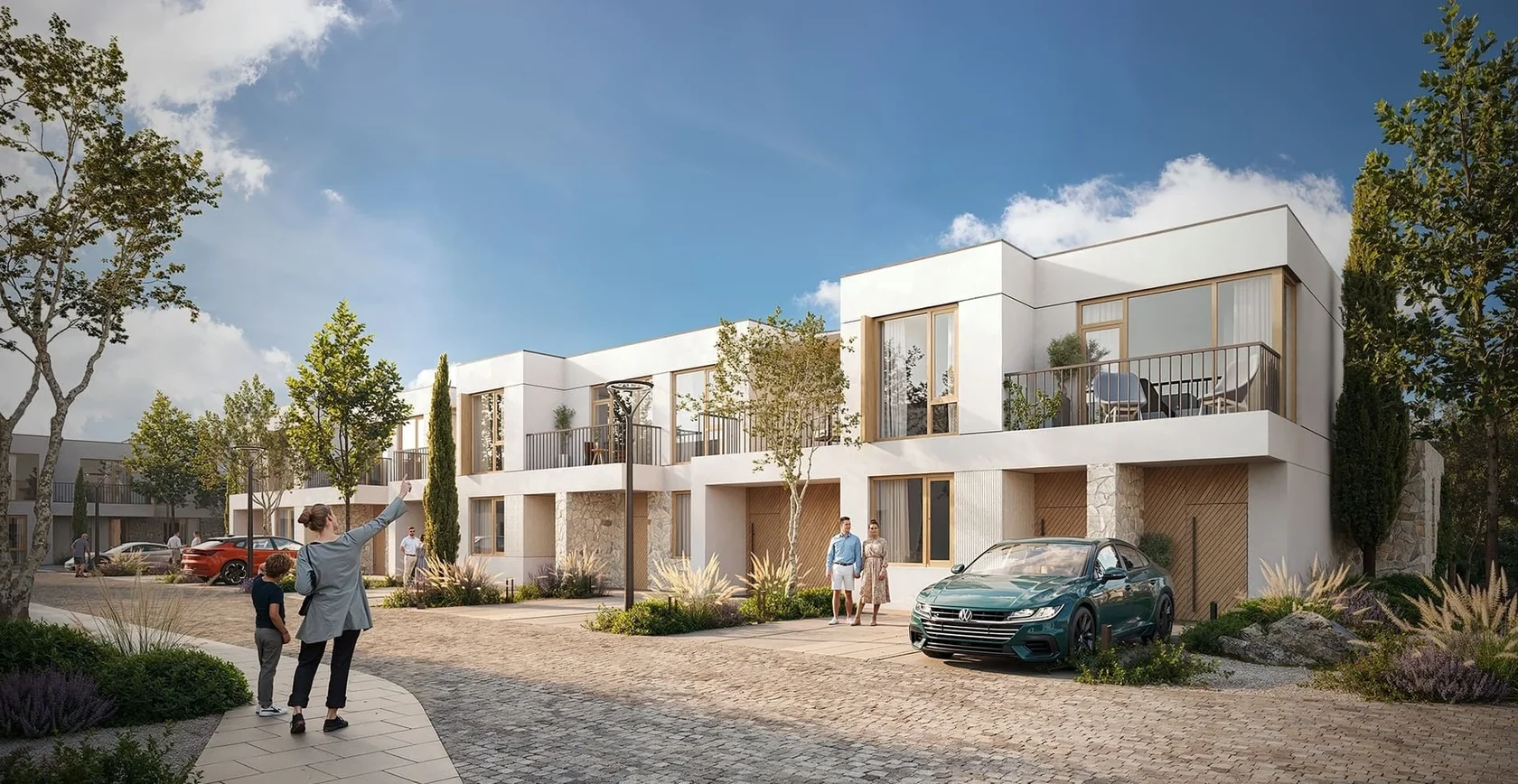 ONE CLUB VILLAGE — таунхаусы днём с улицы