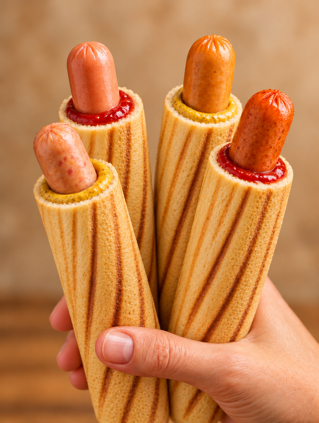 Hot dogs GoGrill de pan trenzado a la plancha