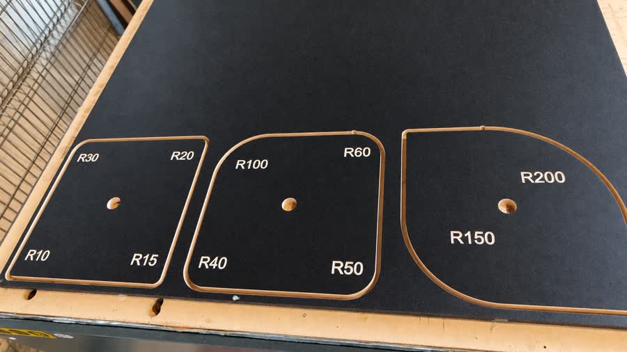 Radius templates R10–R200