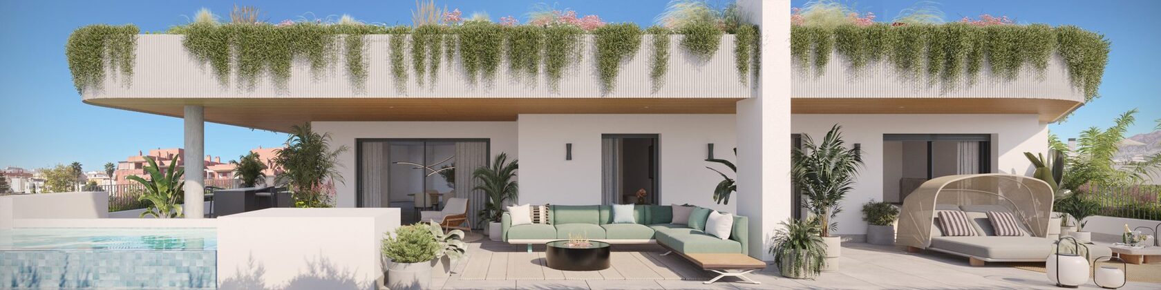 Panoramic penthouse terrace with private pool at The Grove