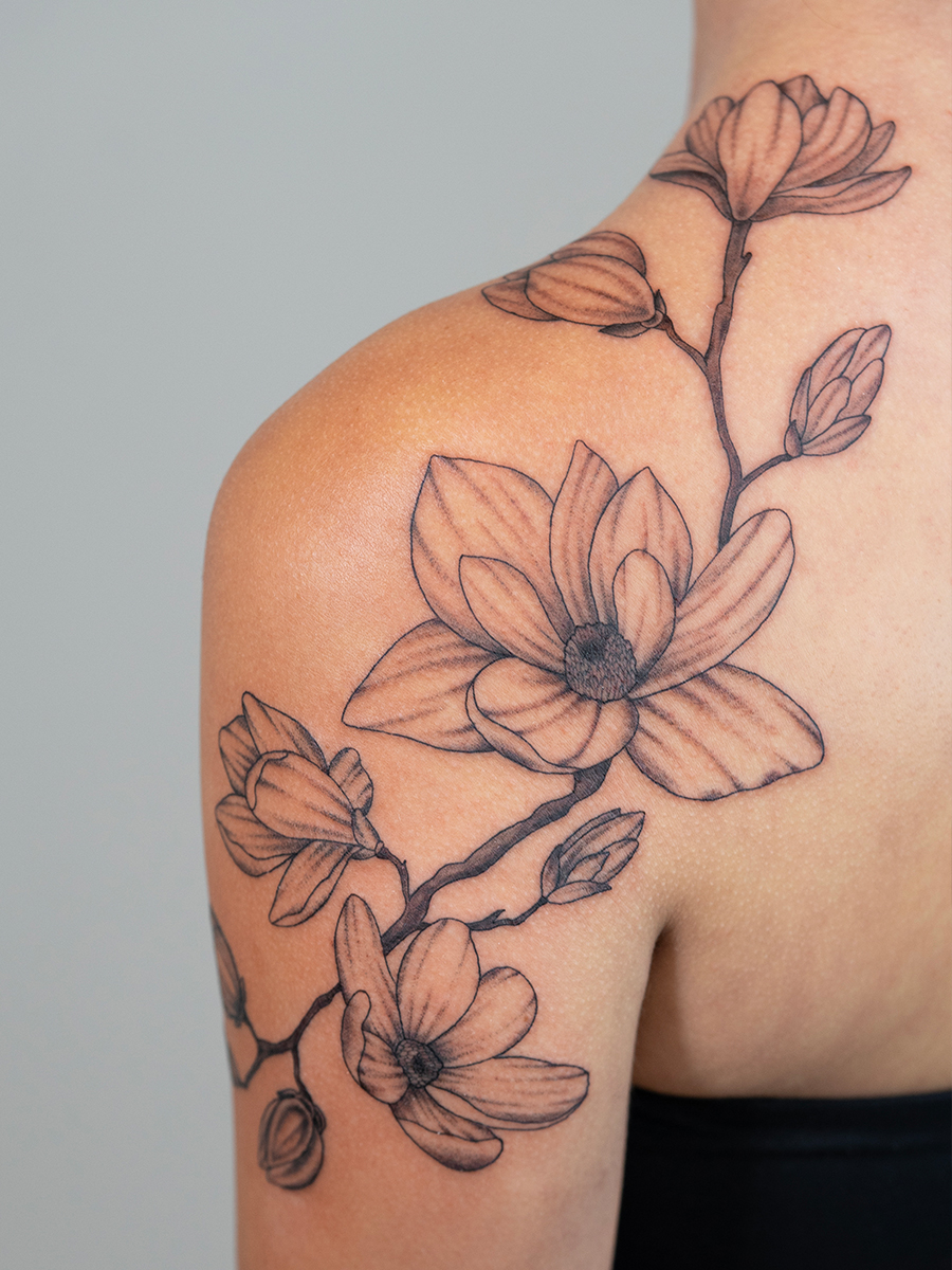 tattoo birds in Fine Line style