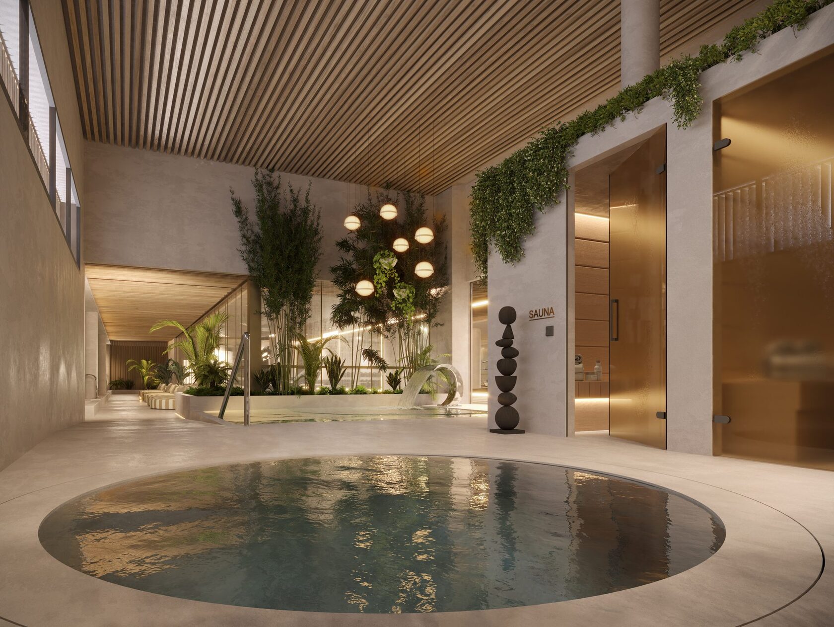 Spa with plunge pool and sauna