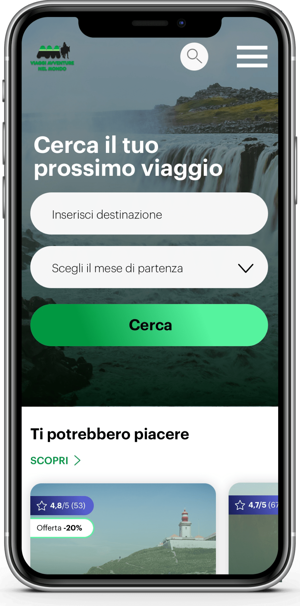 viaggi avventure nel mondo mobile responsive mockup 