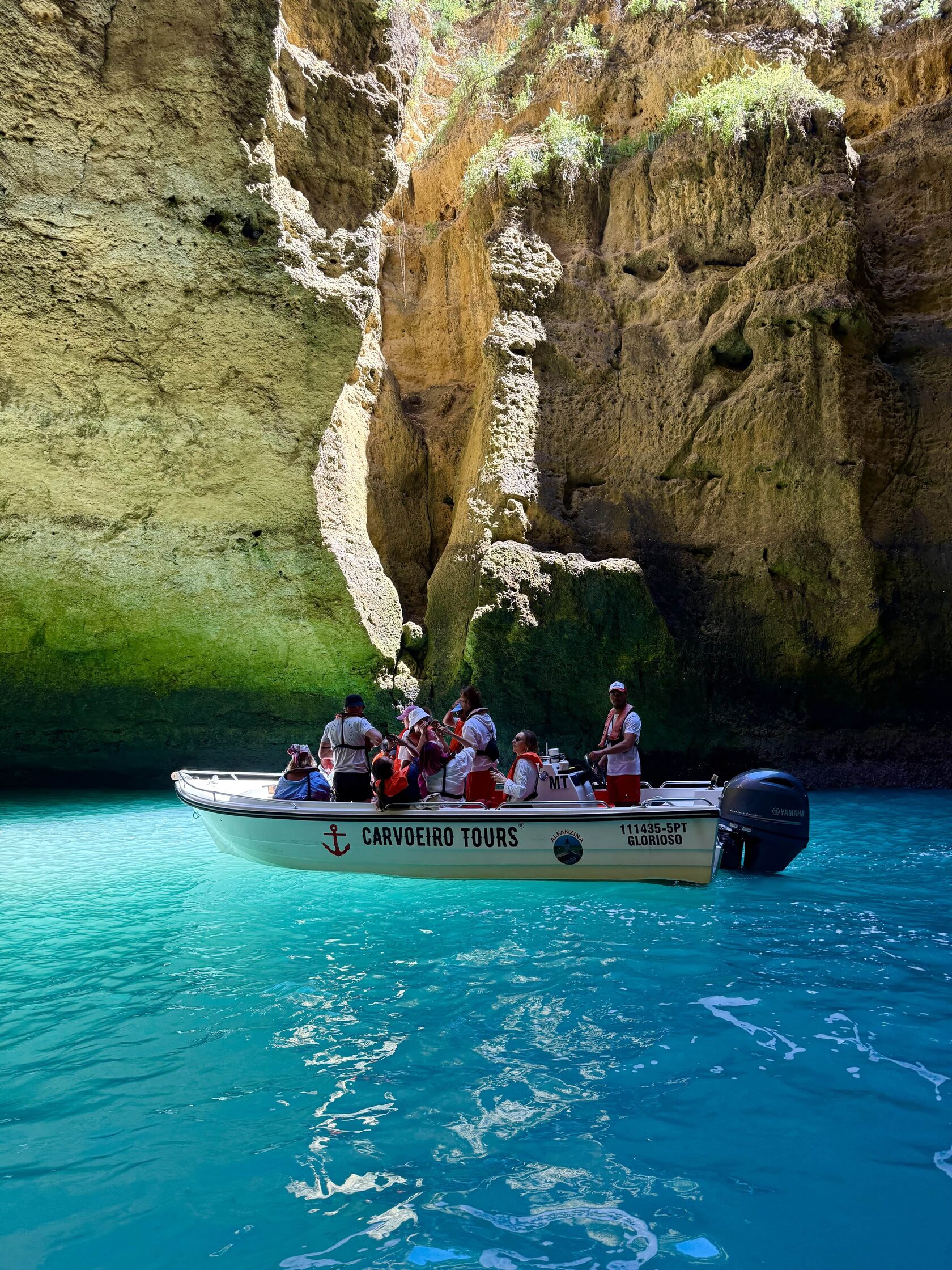 Guests exploring the Algarve coast by boat