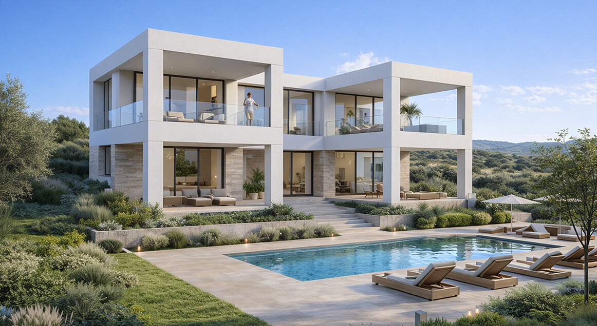 AGIA MARINA property architectural visualisation in Crete