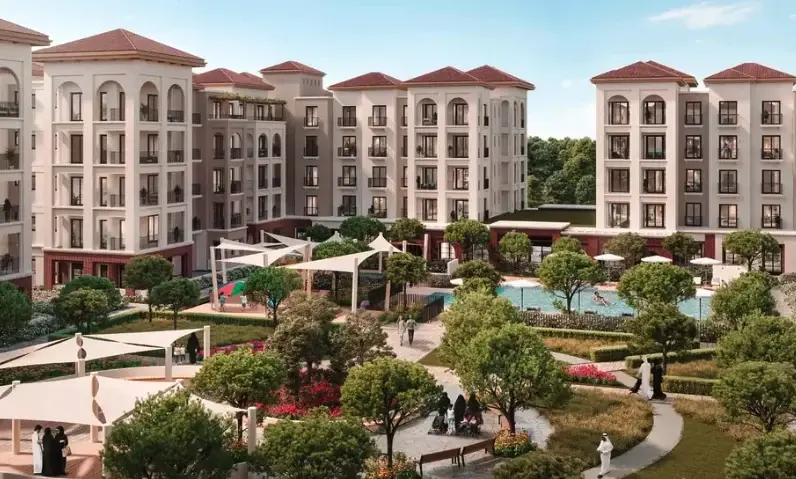 Bloom Living apartments and community pool, Zayed City Abu Dhabi