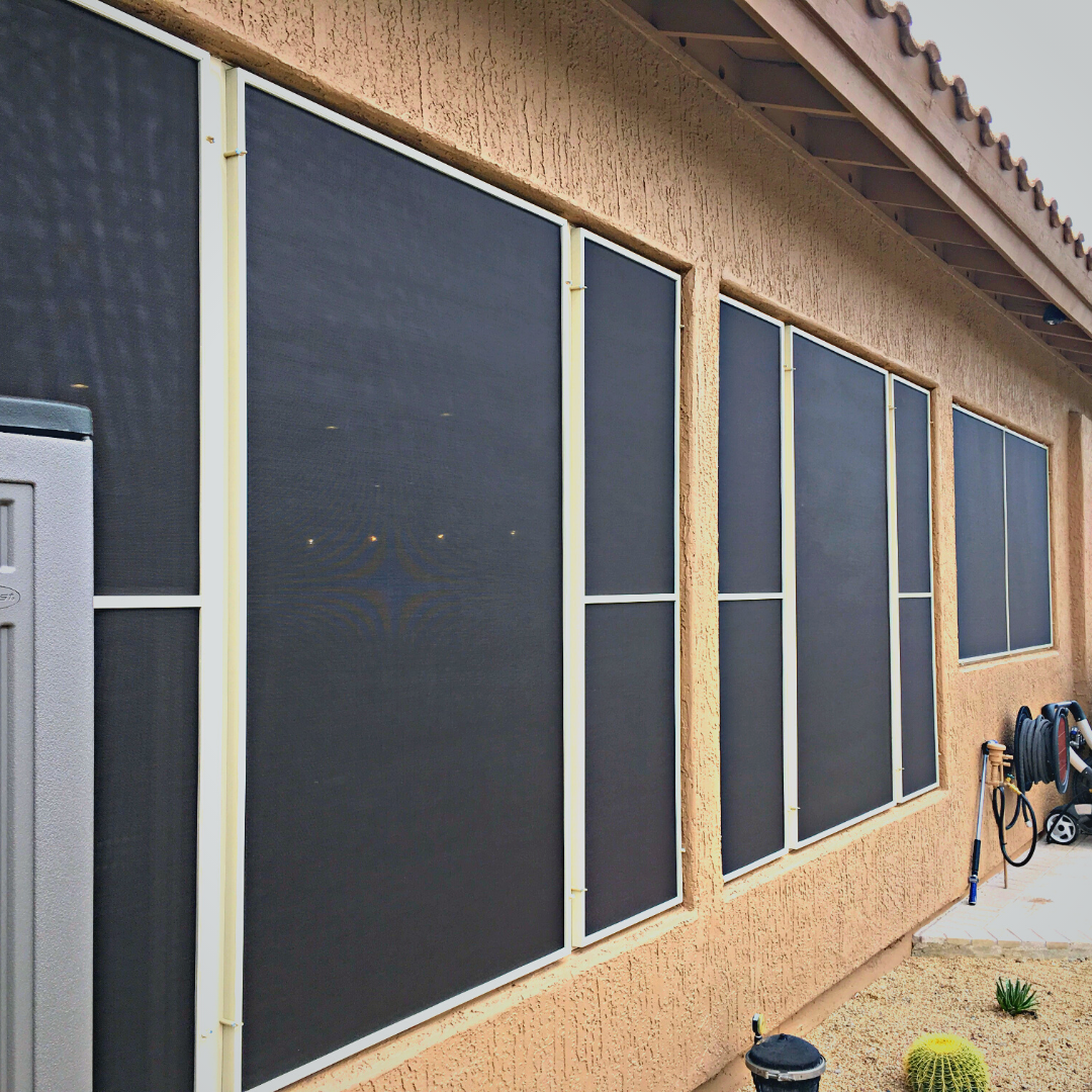 Custom window screen fitted into a frame