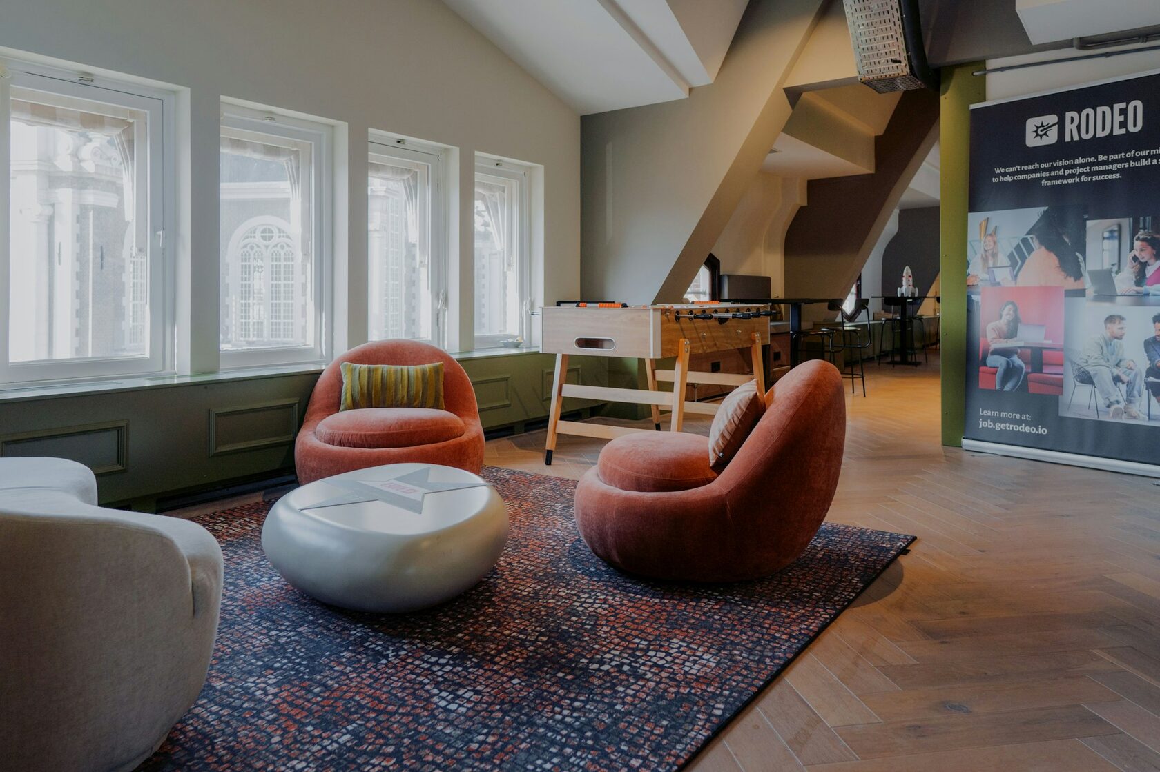 Modern bright coworking office interior in Emmeloord