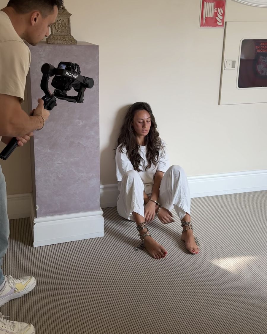Marina sul set