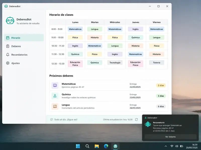 Alumno escribiendo código Python