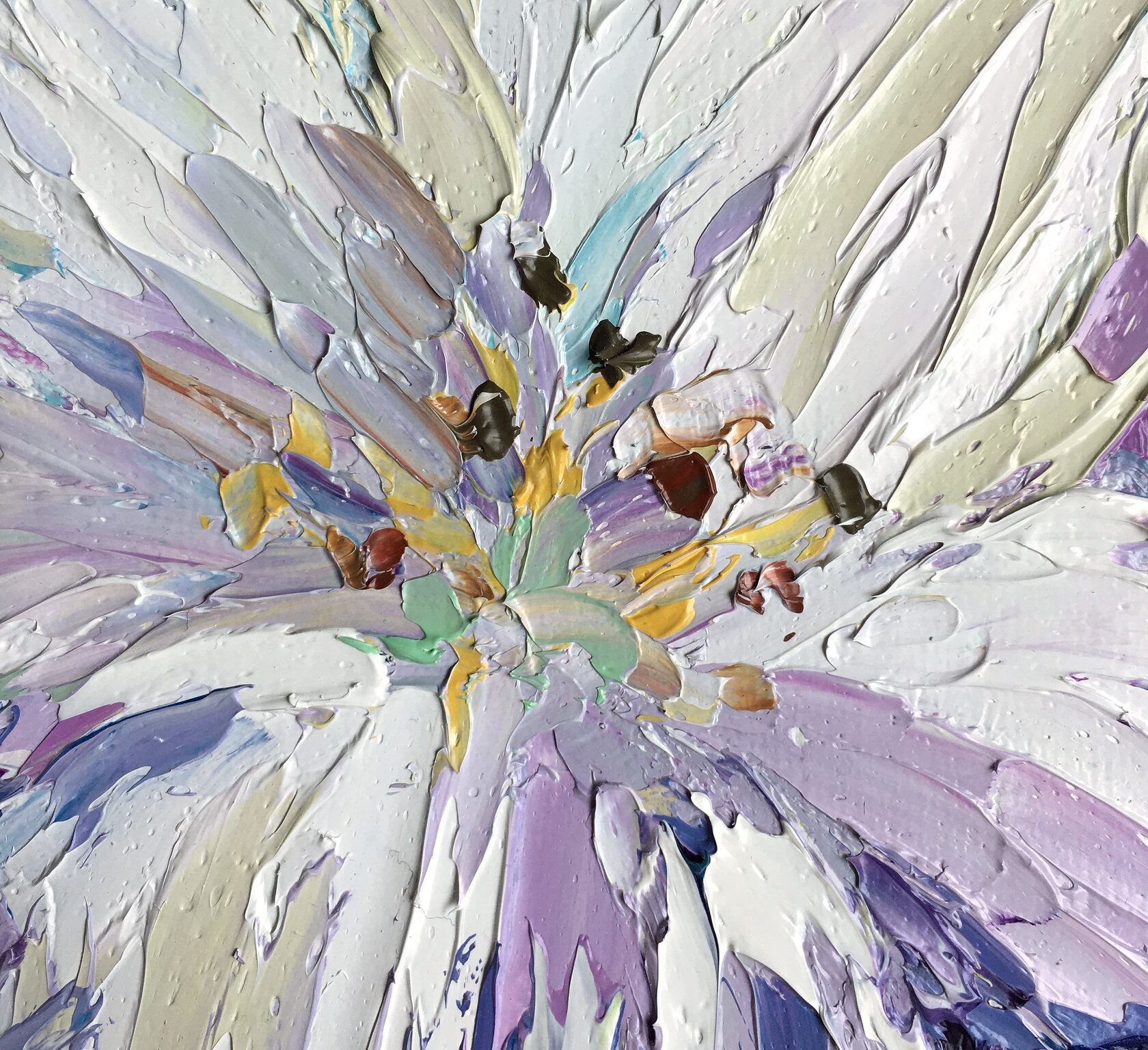 lily oil painting, flowers abstract art, flower knife painting, artist OXYPOINT Oxana Kravtsova