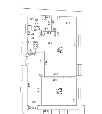 Floor plan of the 40.1 square metre two-room apartment
