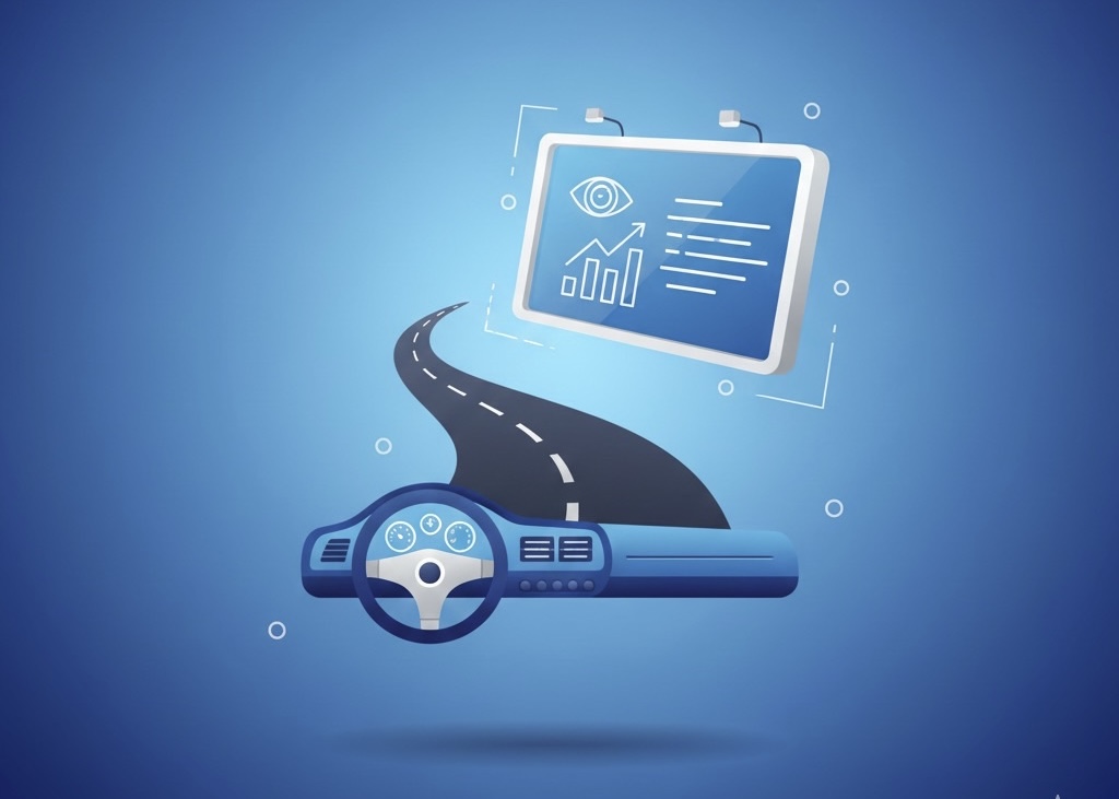 Watching the road while driving and spotting billboard ads