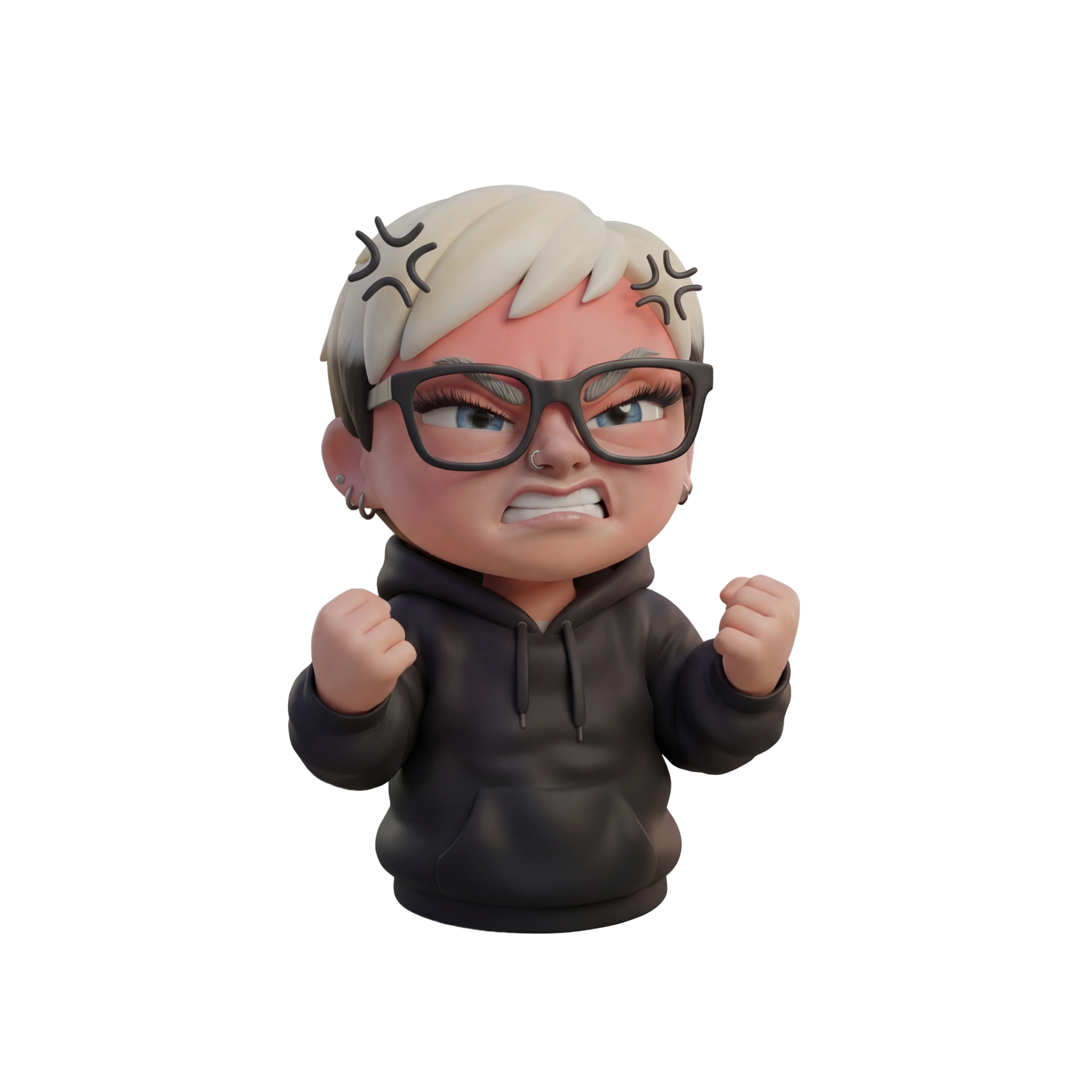 Sticker pack character, emotion 10