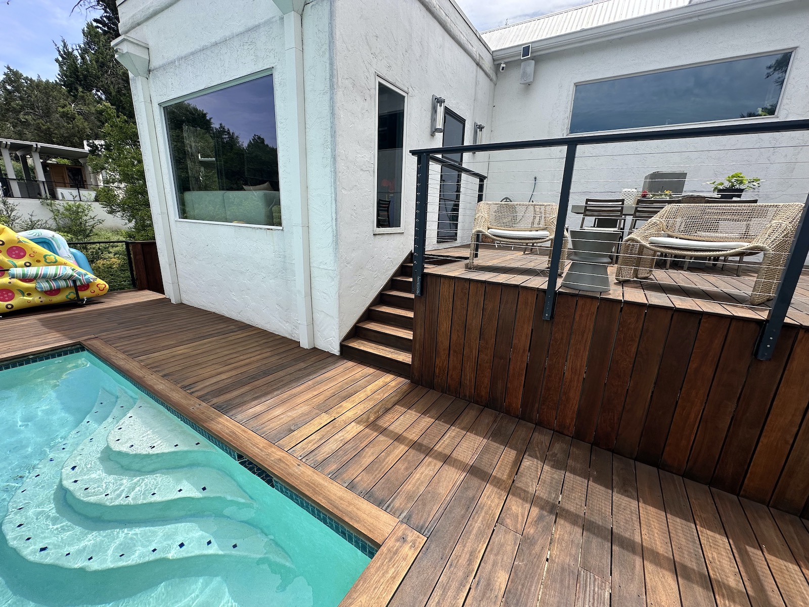 Large restored IPE deck section in West Lake Hills Texas