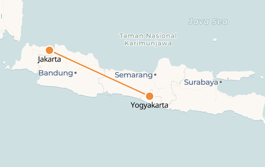 Yogyakarta to Jakarta Train Tickets, Timetable & Map