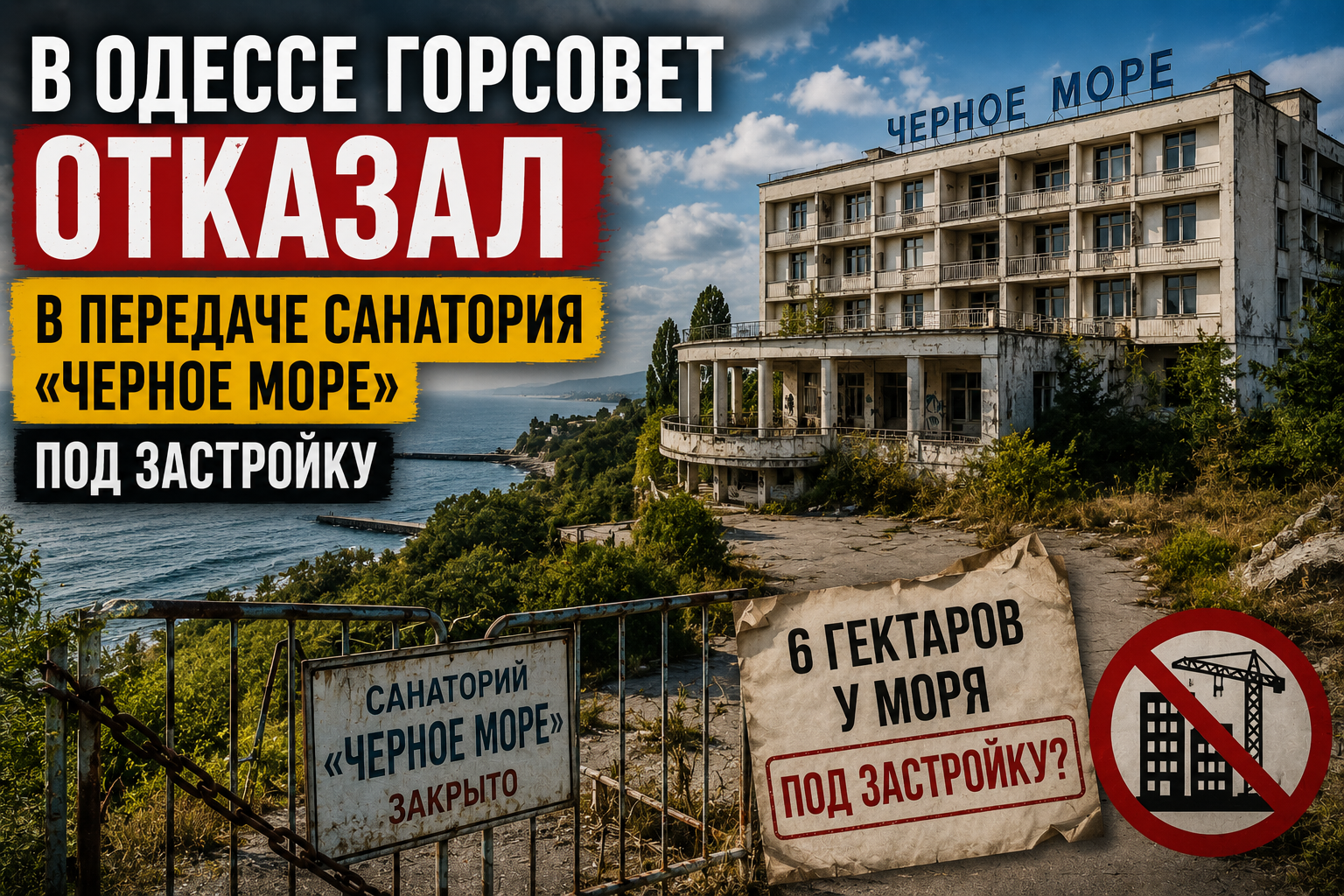 Санаторий Черное море в Одессе — горсовет отказал в передаче земли