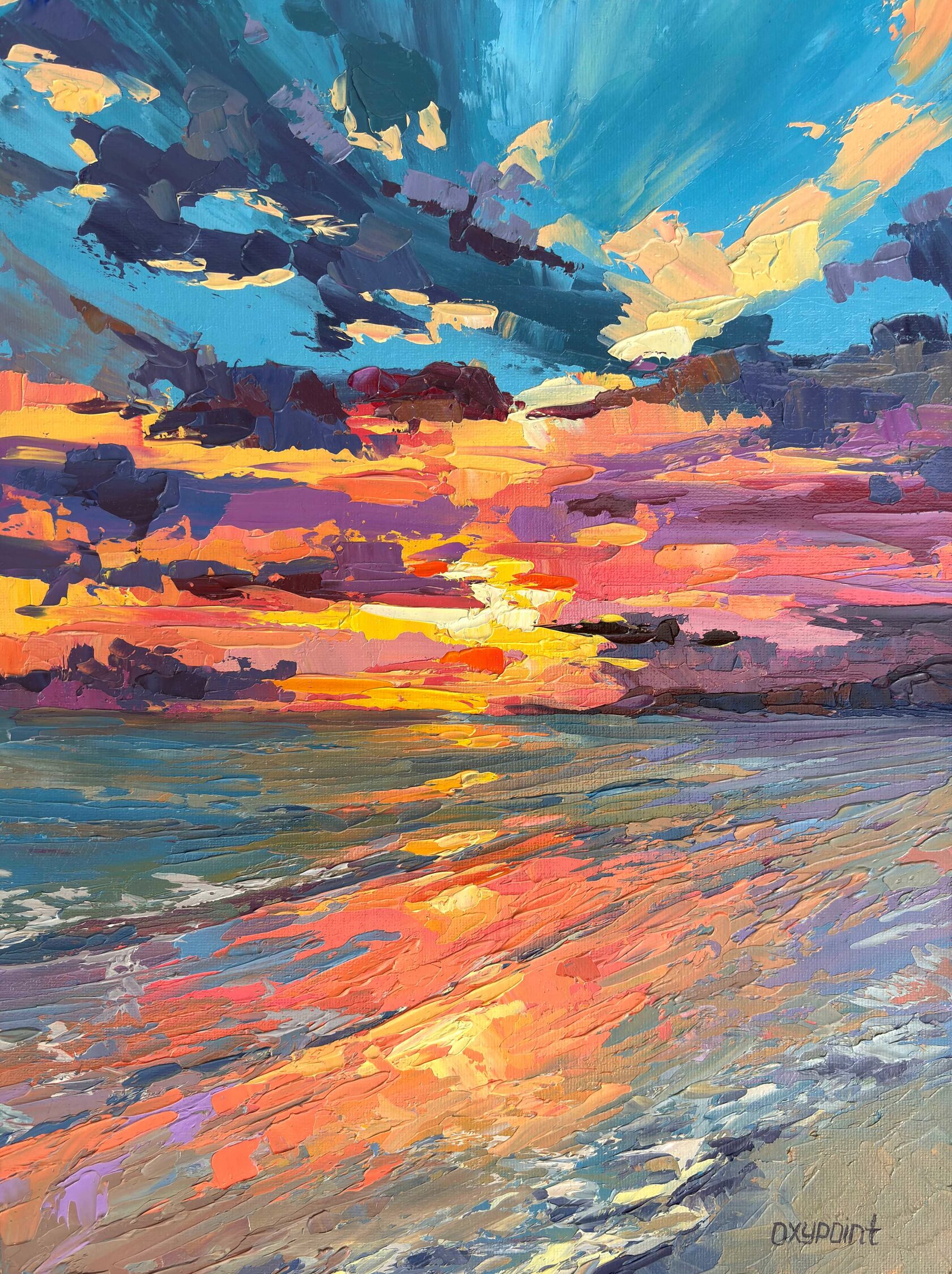 Sunset over the sea fine Art print, Seascape Print