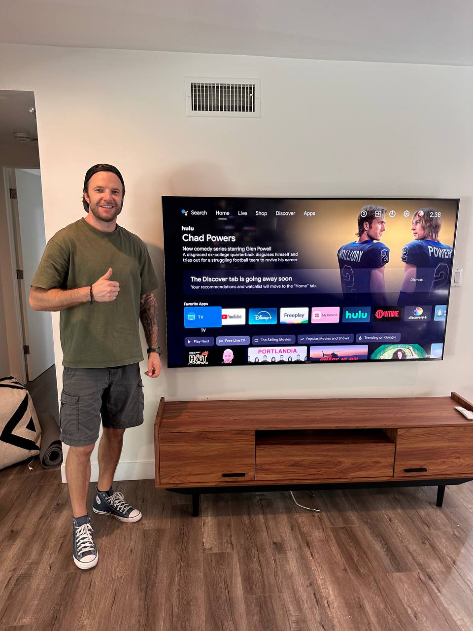 65″ wires hidden