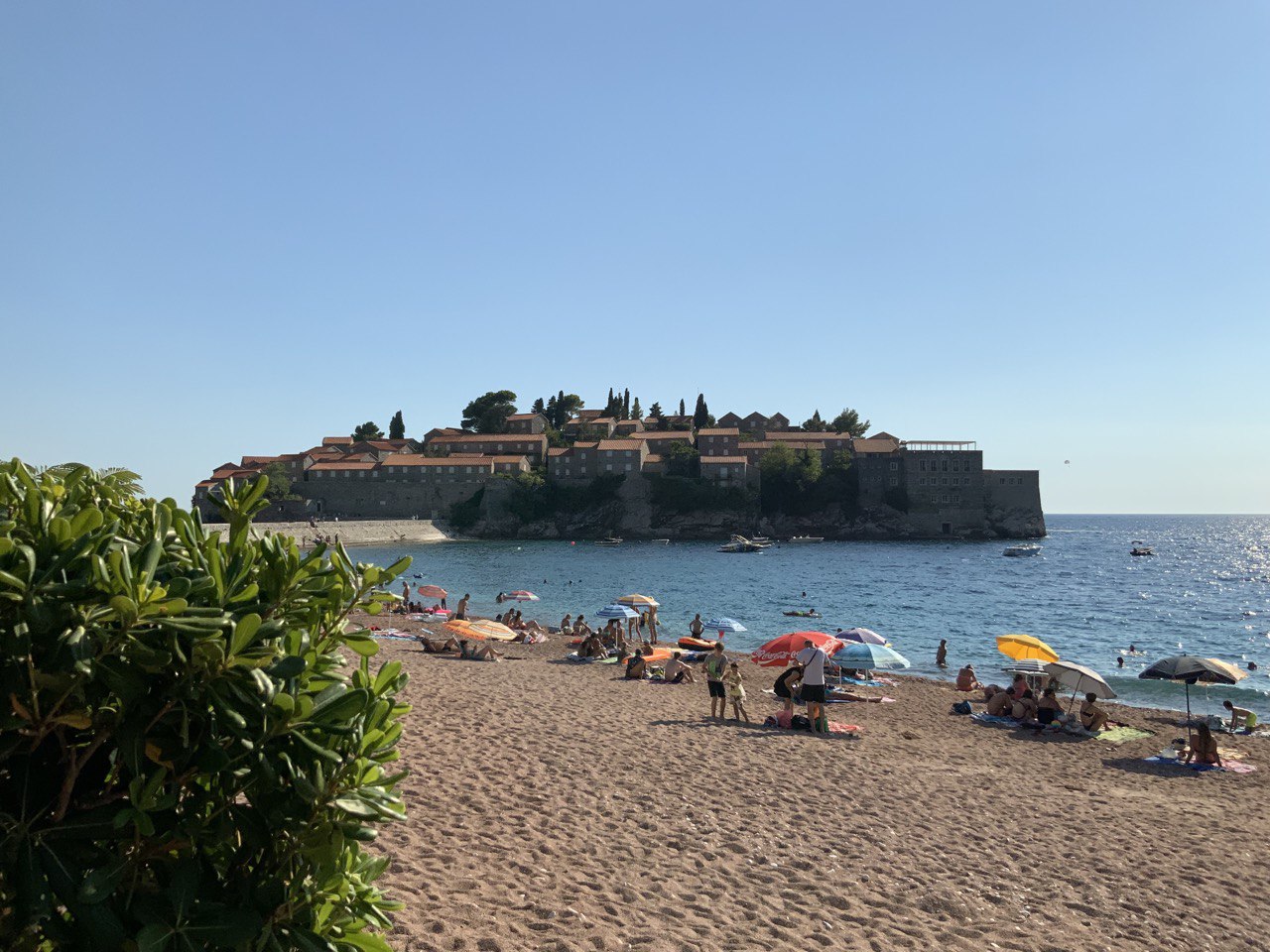 Sveti Stefan magical island on the shores of the Adriatic sea in Montenegro
