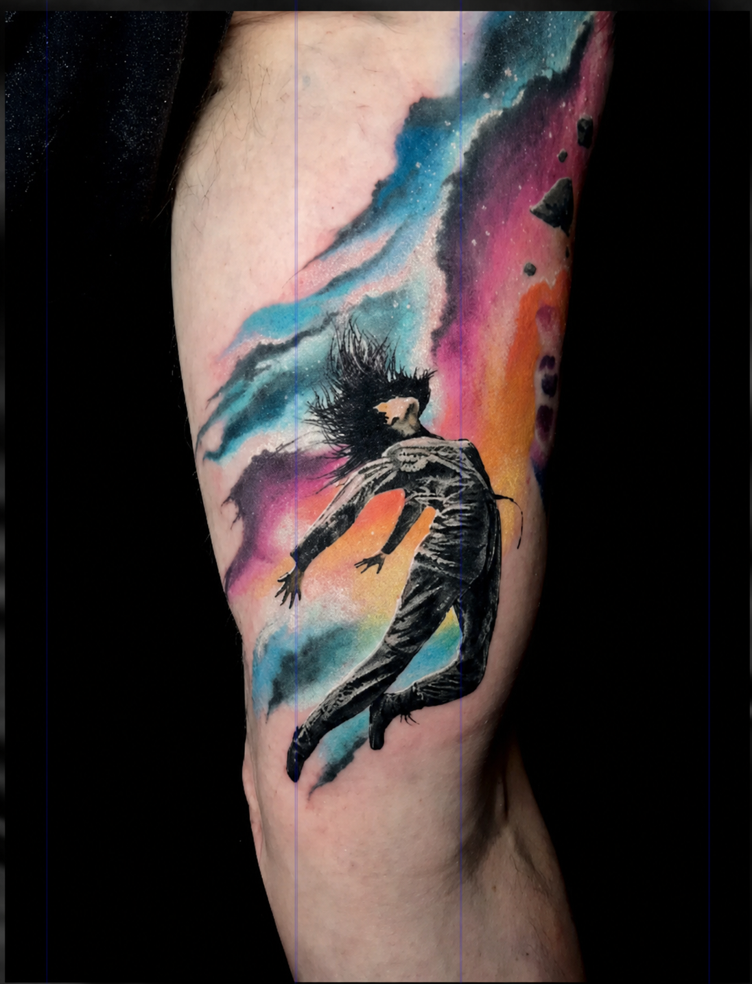 Skelett in einer Farbgalaxie — Tattoo von Kanstantink (@kanstantink).