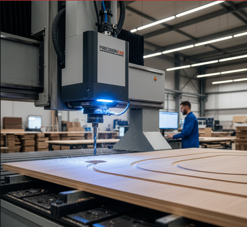 CNC drilling and routing of a board