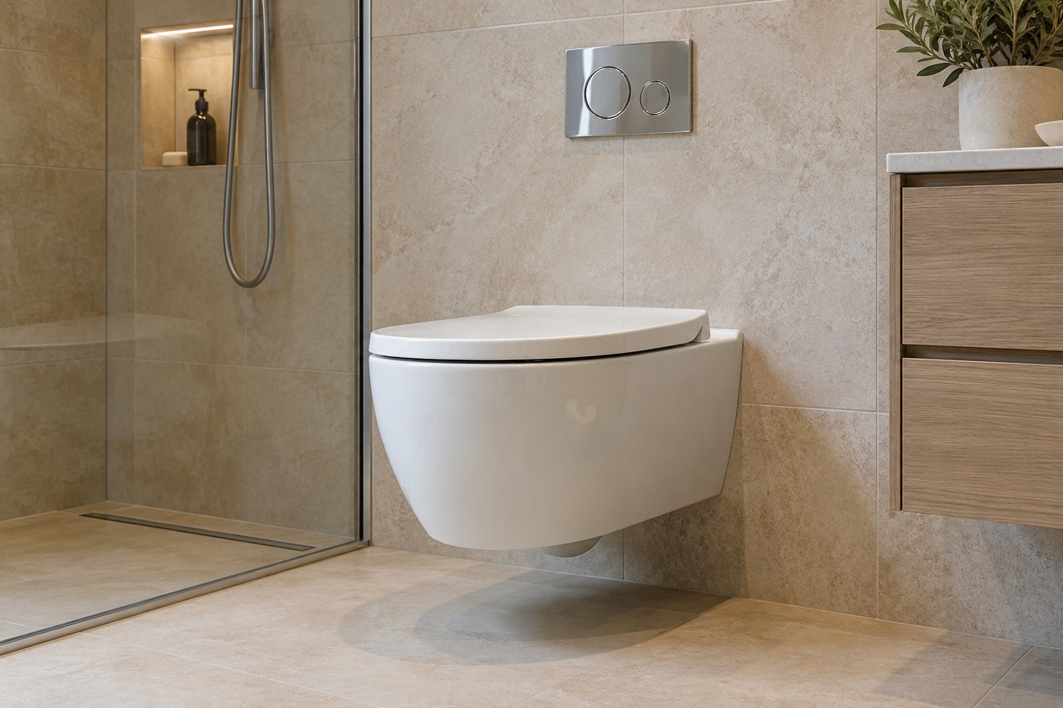 Wall-hung pan with concealed cistern