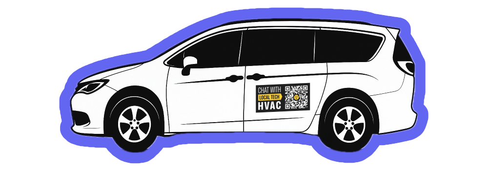 Magnetic QR sticker on vehicle