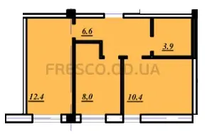 Планування 2-кімнатної квартири в ЖК Сади Семіраміди