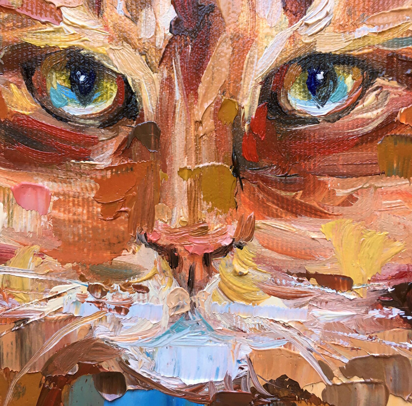 Red Cat oil painting