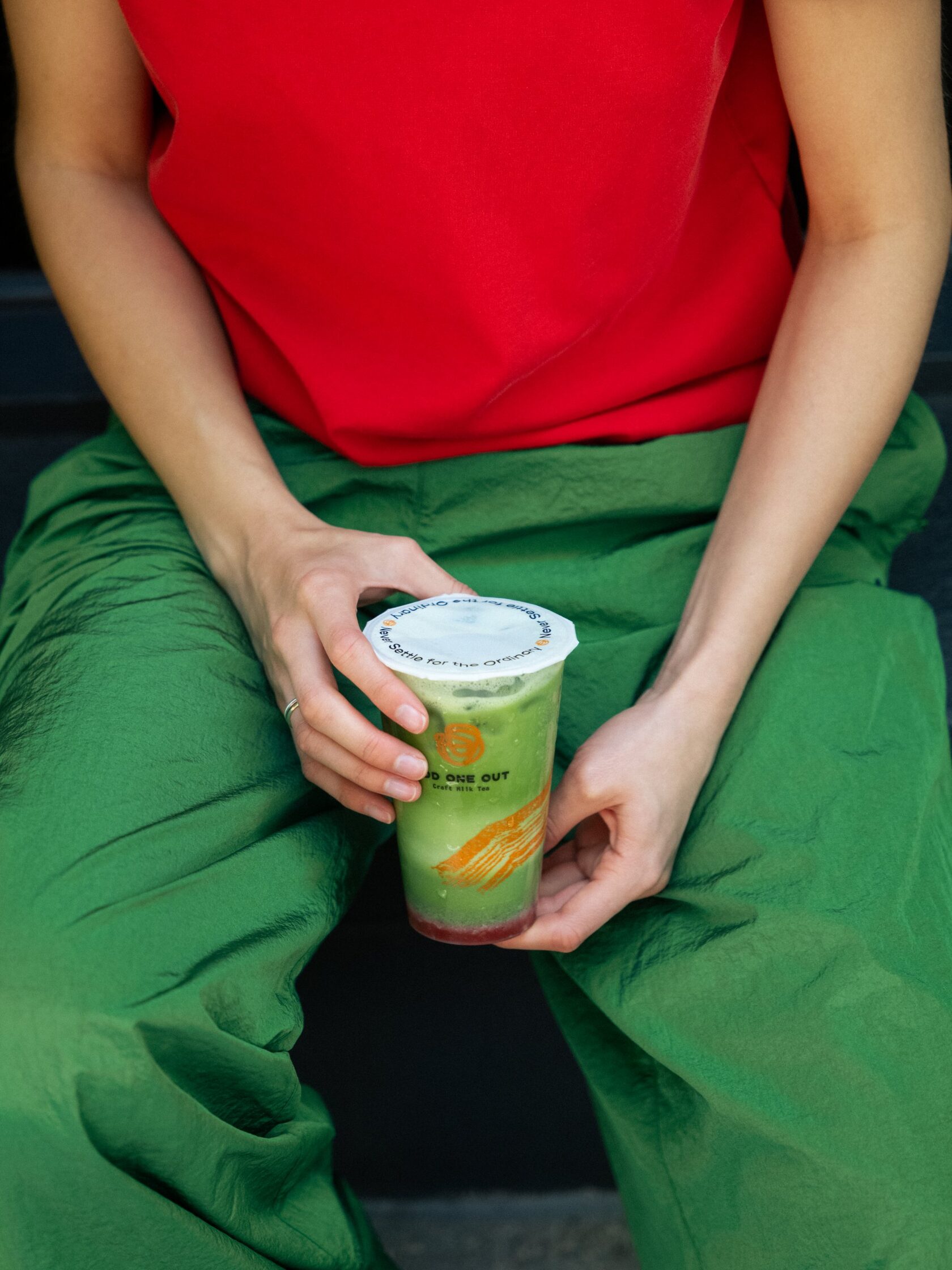 Strawberry matcha latte