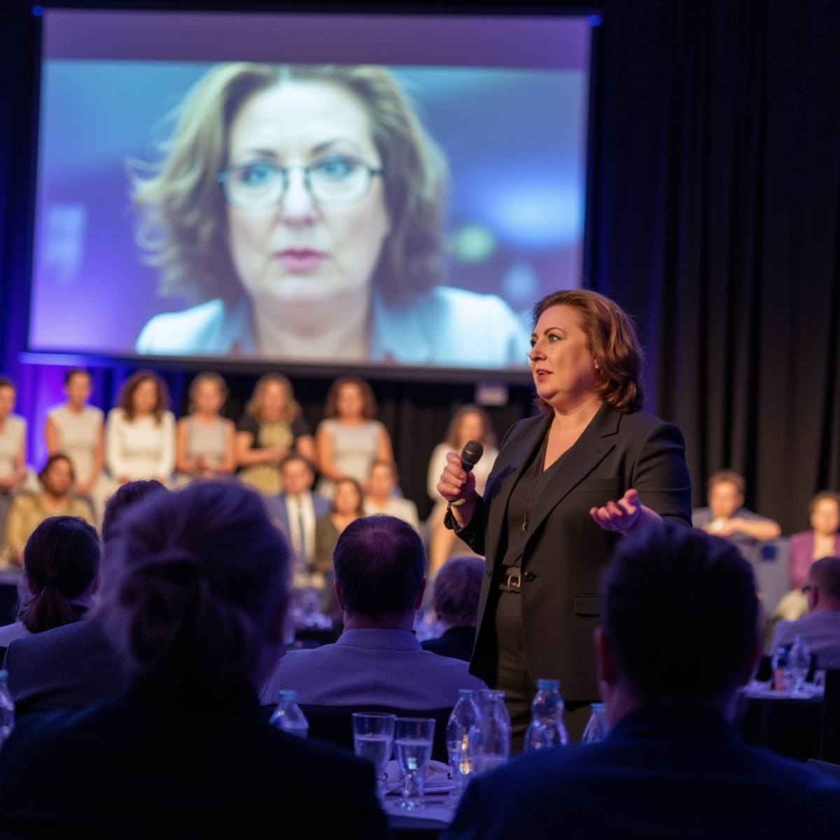 Svetlana Badak bei einem Fachvortrag zu KI, Digitalisierung und Unternehmensentwicklung