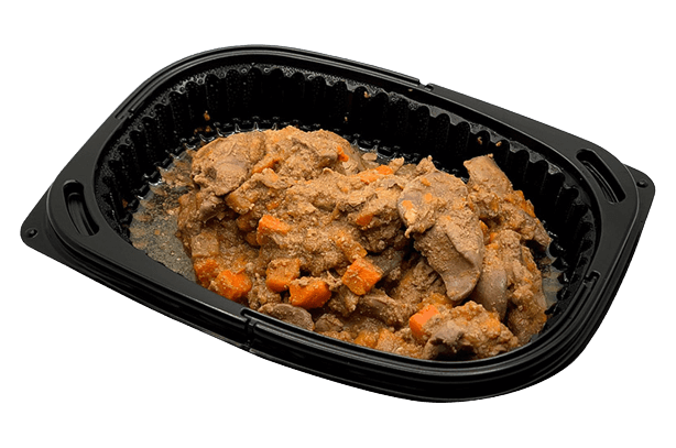 Stewed chicken liver with vegetables