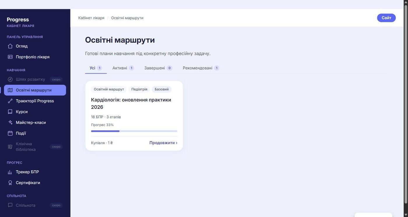 Освітні маршрути в кабінеті лікаря