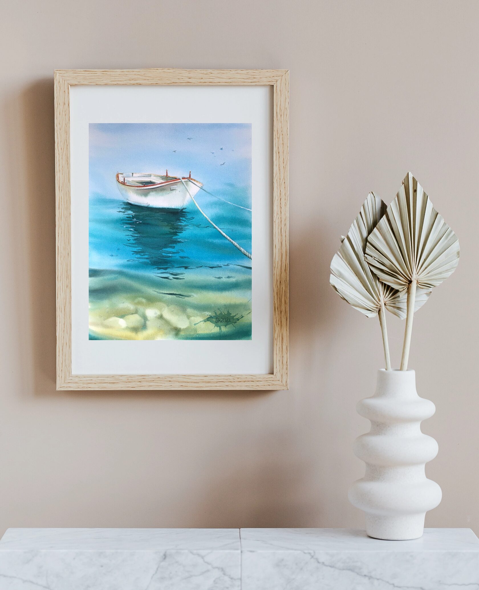 Boat at Sea painting