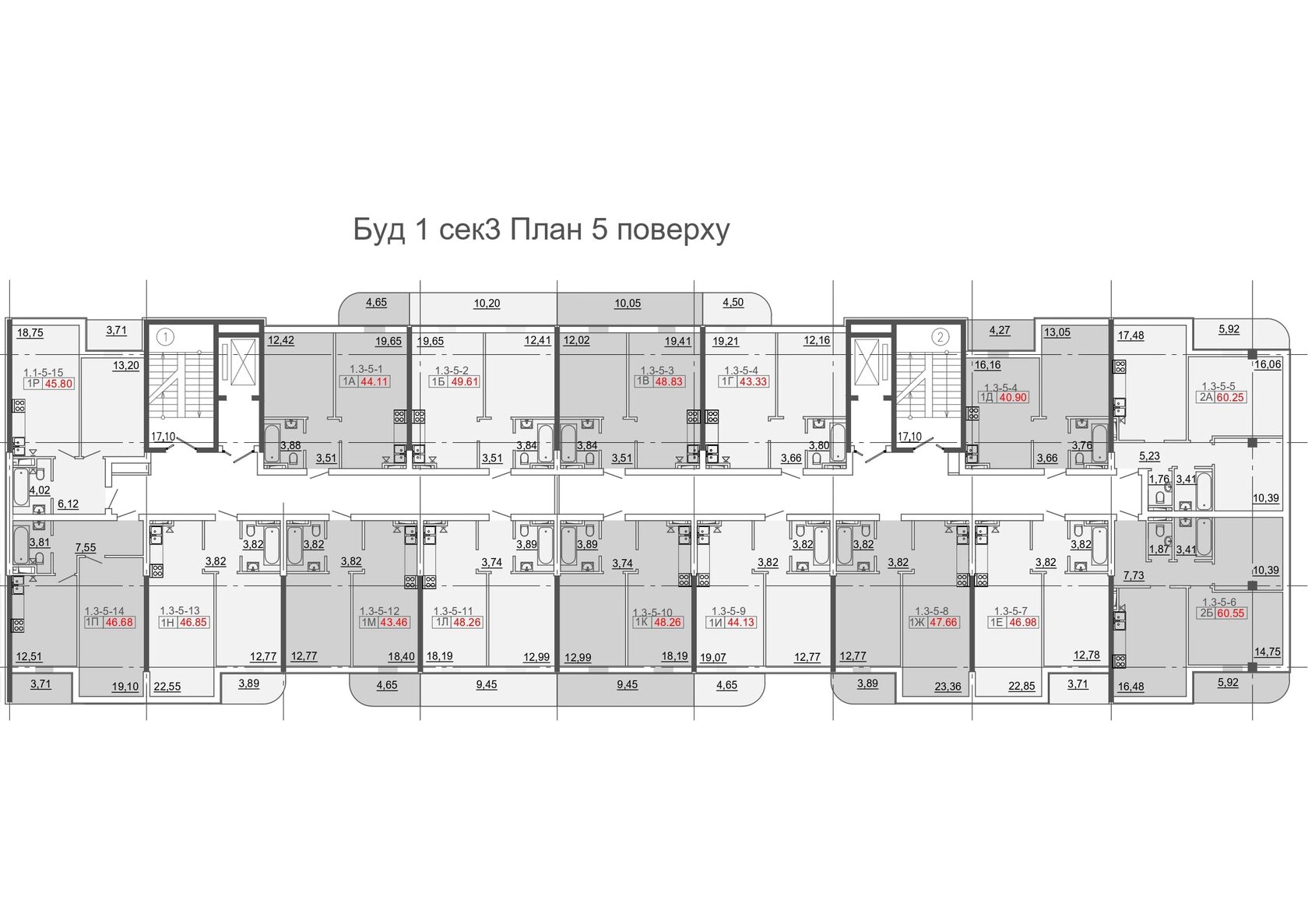 Типовая планировка этажей Кадорр на Даче Ковалевского — вариант 15