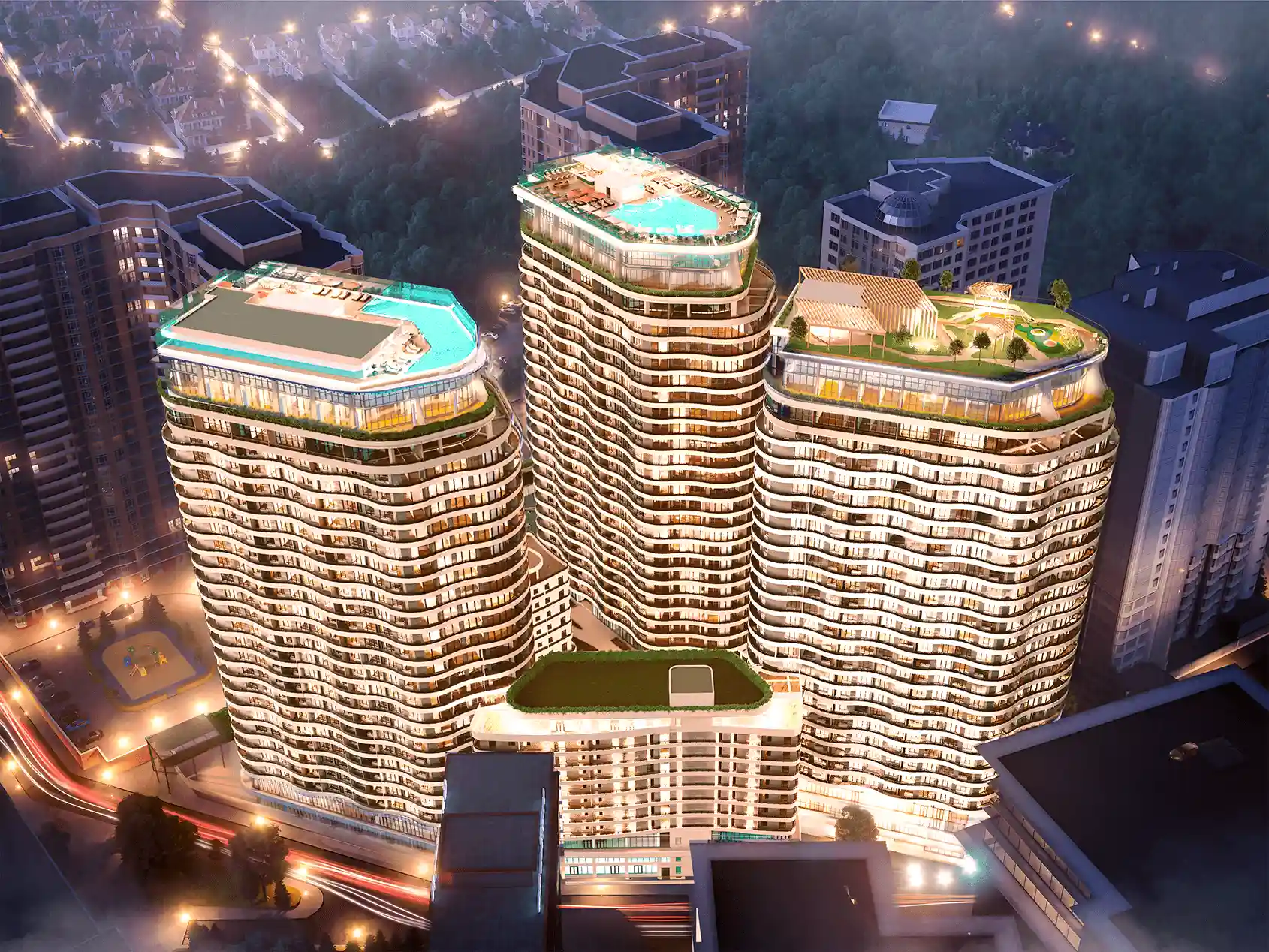 ЖК Unity Towers — главный фасад и архитектура комплекса
